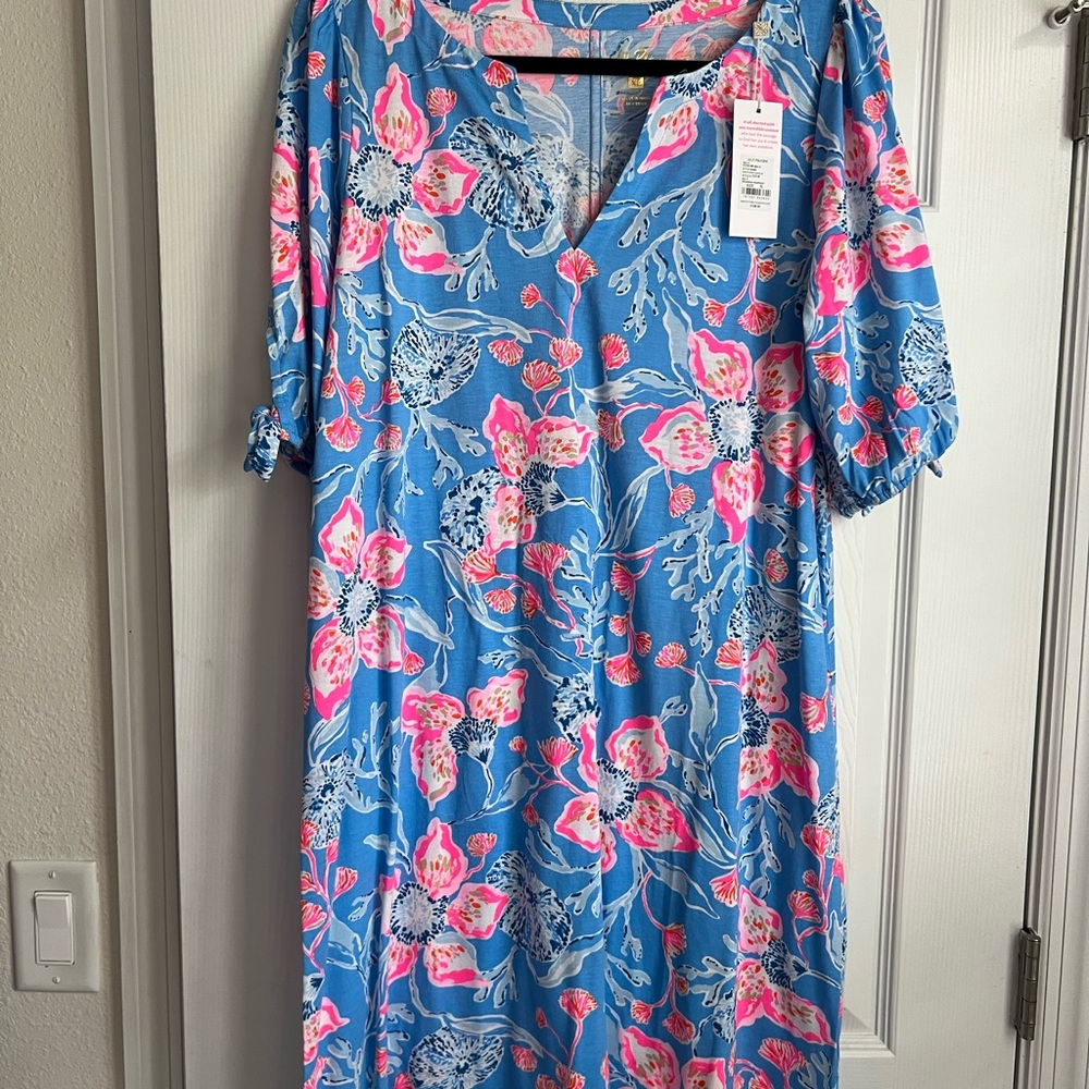 Lilly Pulitzer Blue and Pink Floral Dress